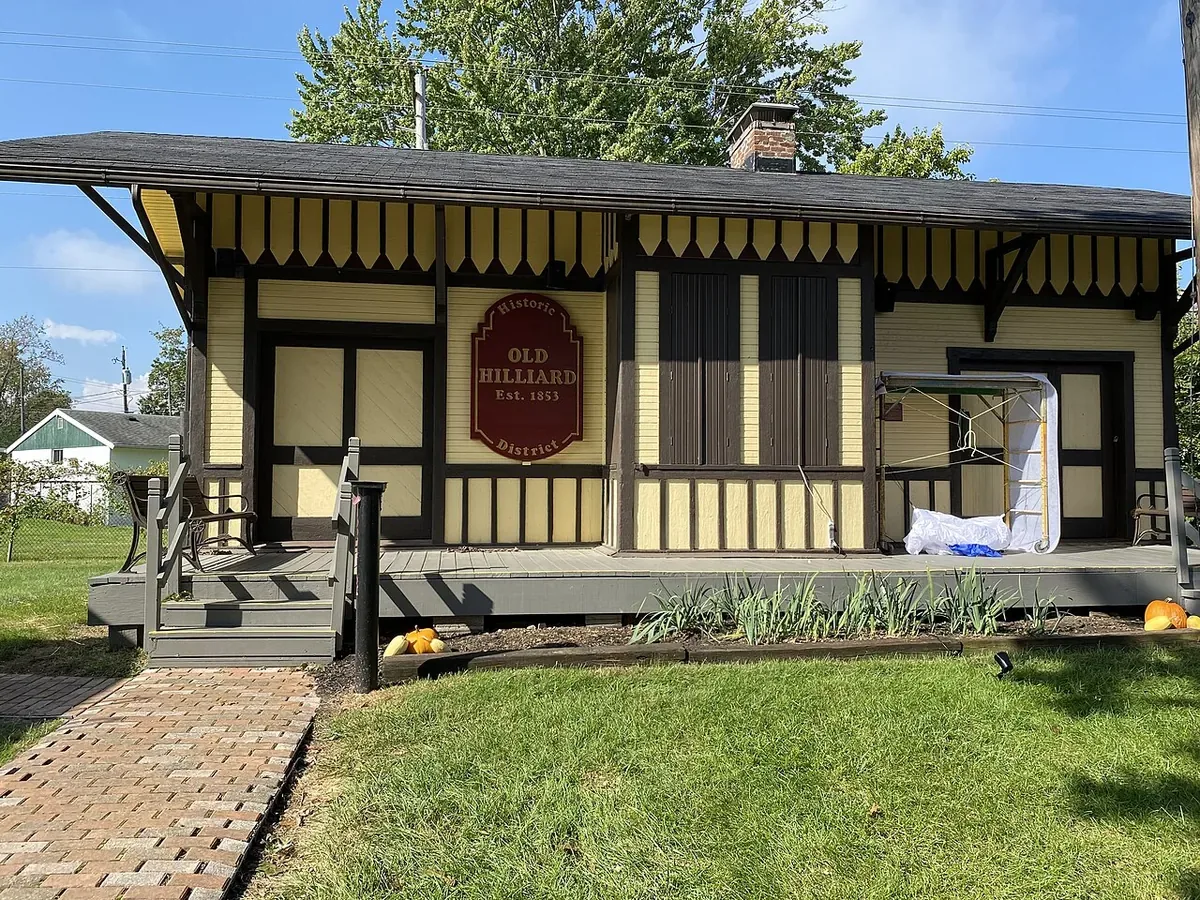Historic train station at the Hilliard Ohio Historical Society