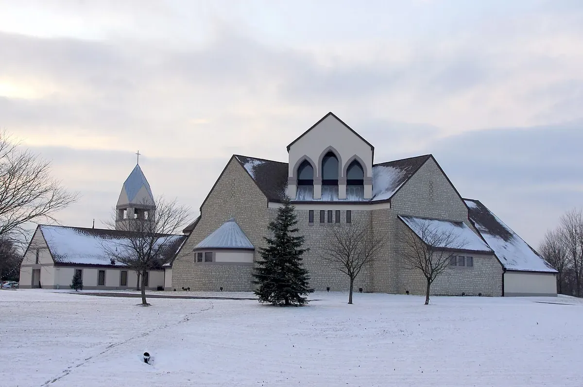 Exterior of Saint Joan of Arc Church in Powell, Ohio